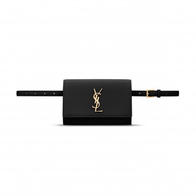 YSL KATE BELT BAG IN GRAIN DE POUDRE-EMBOSSED LEATHER 534395BOW0J1000 (18*12*4.5cm)